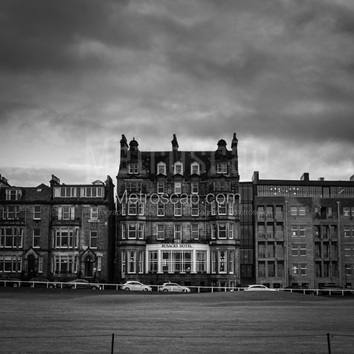 The Rusacks Hotel on the 18th Fairway of the Old Course -- St Andrews Black and White Wall Art