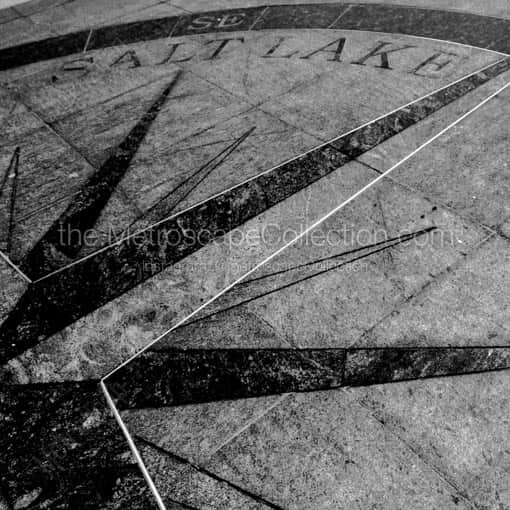 The Salt Lake Compass in Temple Square -- Salt Lake City Black and White Wall Art
