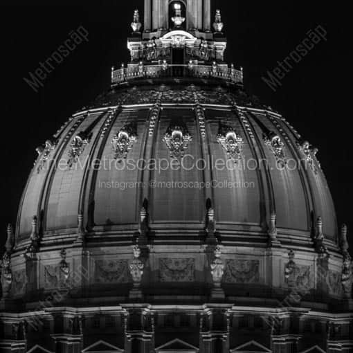 The San Francisco City Hall Rotunda -- San Francisco Black and White Wall Art