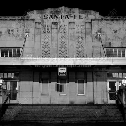 The Santa Fe Amtrak Station in Downtown Oklahoma City -- Oklahoma City Black and White Wall Art