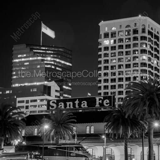 Santa Fe Depot in Downtown San Diego -- San Diego Black and White Wall Art