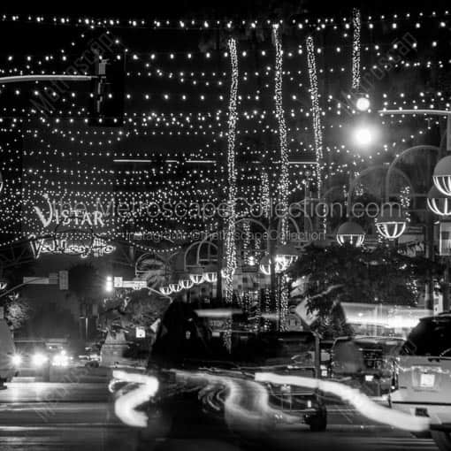 The Scottsdale Art Walk at Night -- Phoenix Black and White Wall Art