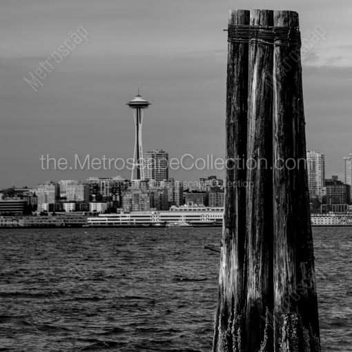 The Seattle Harbor -- Seattle Black and White Wall Art