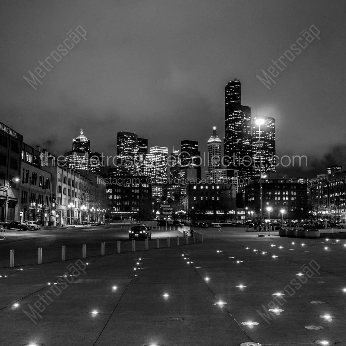 The Seattle Skyline from Century Link Field Wall Art square crop
