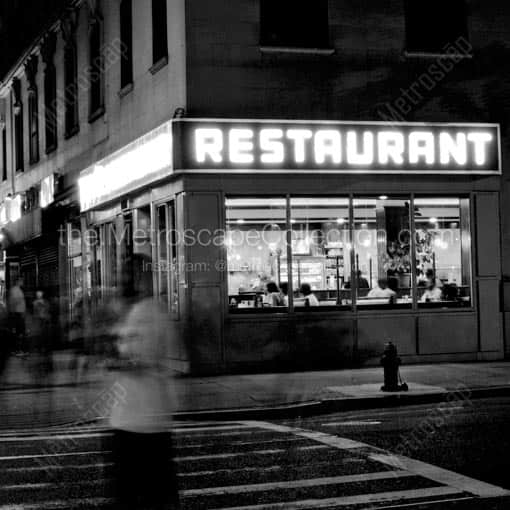 The Seinfeld Restaurant -- New York City Black and White Wall Art