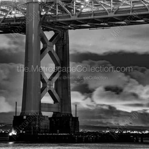 A Base of the Bay Bridge -- San Francisco Black and White Wall Art