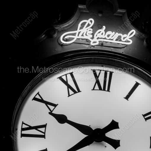 Shepard's Clock on Westminster Street -- Providence Black and White Wall Art