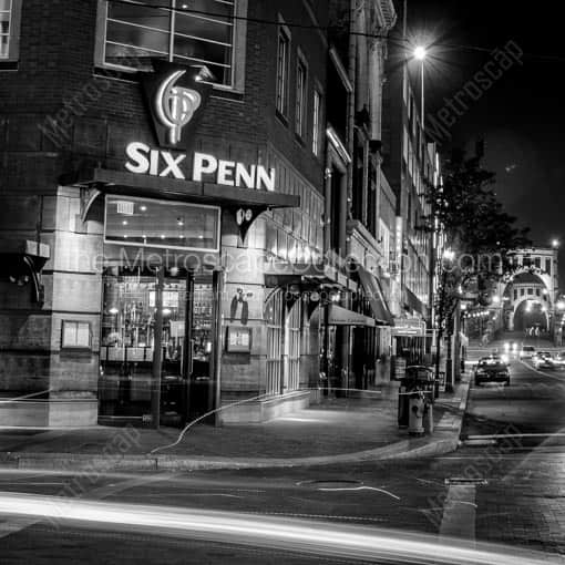 Six Penn at the Corner of Sixth and Penn Avenue -- Pittsburgh Black and White Wall Art