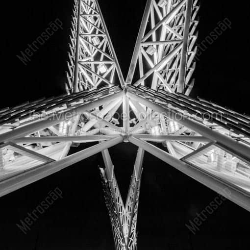 Under The Skydance Pedestrian Bridge  -- Oklahoma City Black and White Wall Art