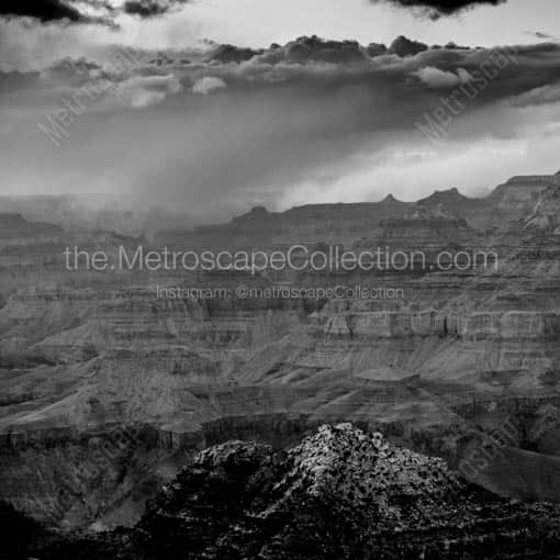 Snow Falls on the North Rim of the Grand Canyon -- Grand Canyon Black and White Wall Art