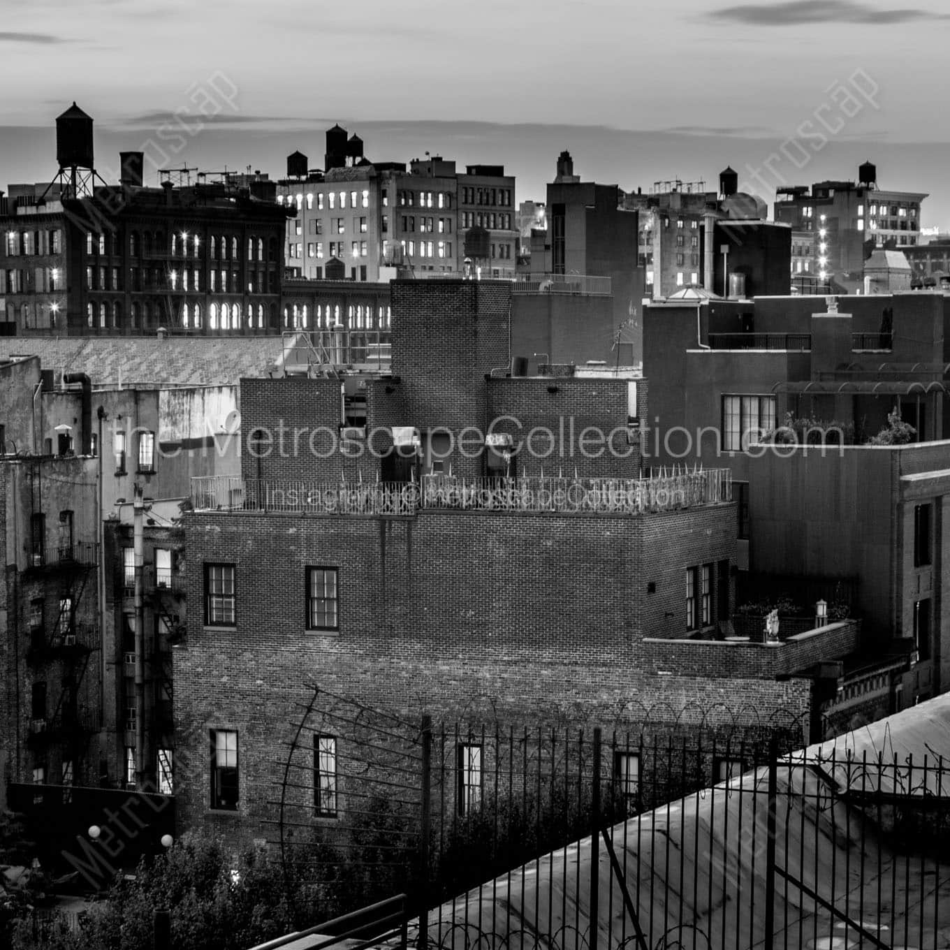 Rooftop Water Tanks in Soho and Nolita Wall Art square crop