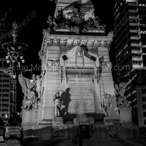A Night-time View of the Soldiers and Sailors Monument -- Indianapolis Black and White Wall Art