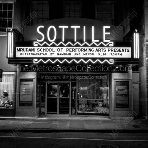 The Sottile Theater off King Street -- Charleston Black and White Wall Art