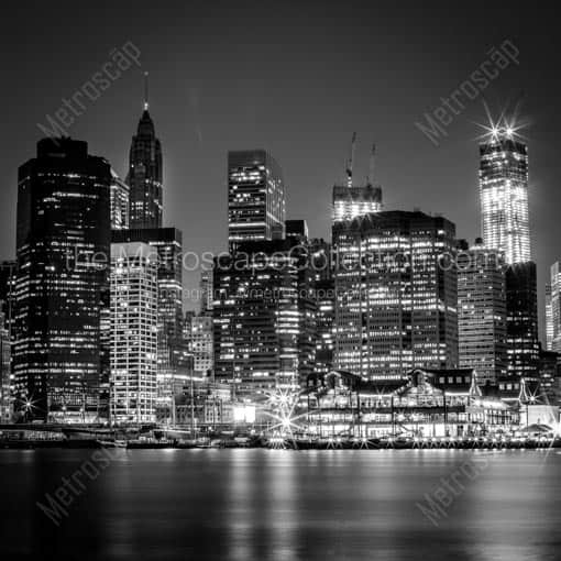 The South Street Seaport and Manhattan Financial District -- New York City Black and White Wall Art