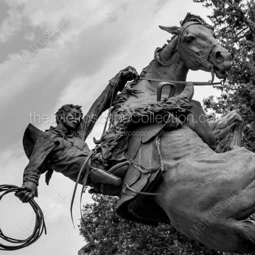 The Spirit of Wyoming Statue in Cheyenne -- Cheyenne Black and White Wall Art