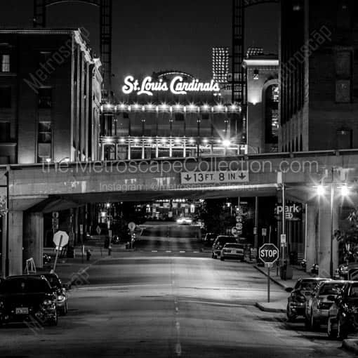 St Louis Cardinals New Busch Stadium -- St Louis Black and White Wall Art