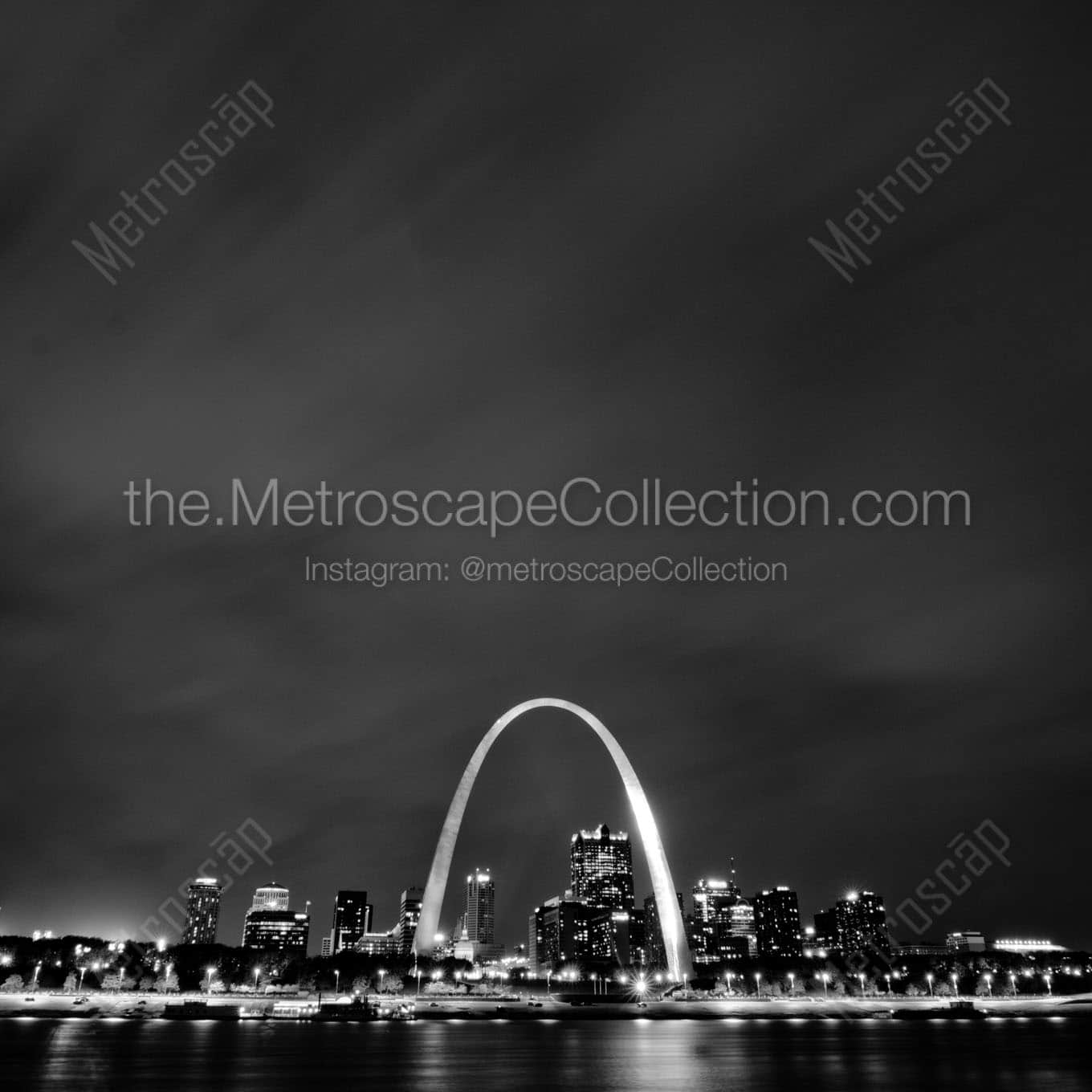 The St Louis Skyline at Night Wall Art square crop