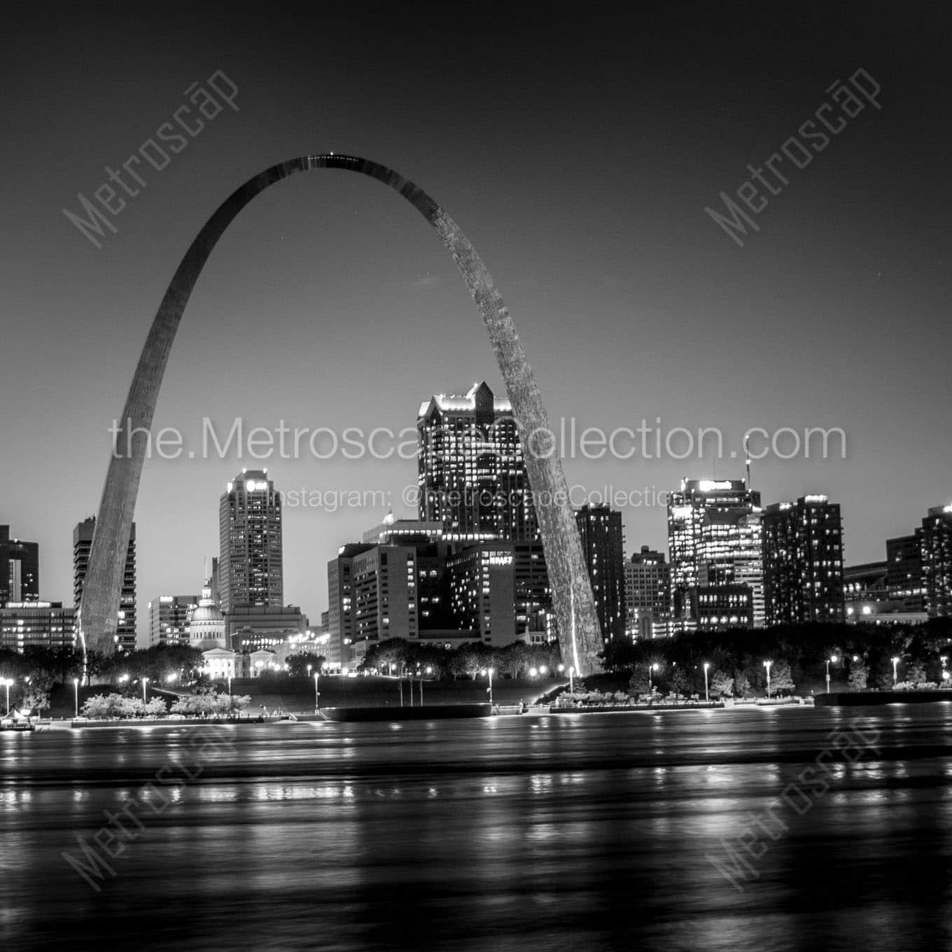 The St Louis Skyline at Night Wall Art square crop
