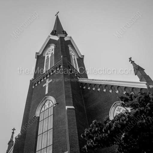 St. Mary's Catholic Church in German Village -- Columbus Black and White Wall Art