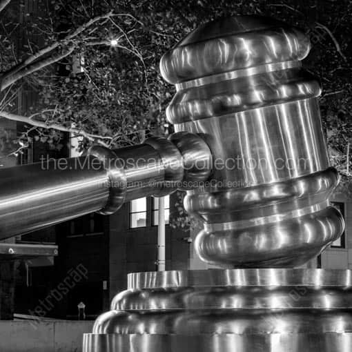 The Stainless Steel Gavel at the Ohio Supreme Court Building -- Columbus Black and White Wall Art