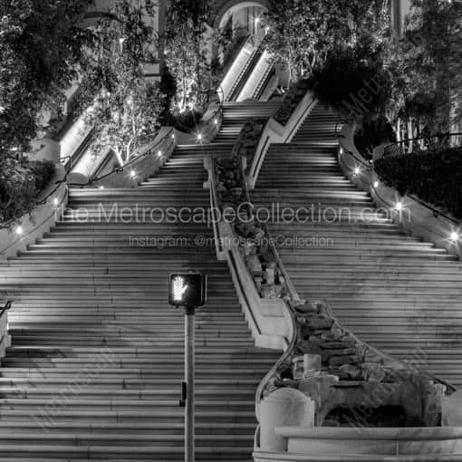 The Stairway between the US Bank and Citigroup Buildings -- Los Angeles Black and White Wall Art