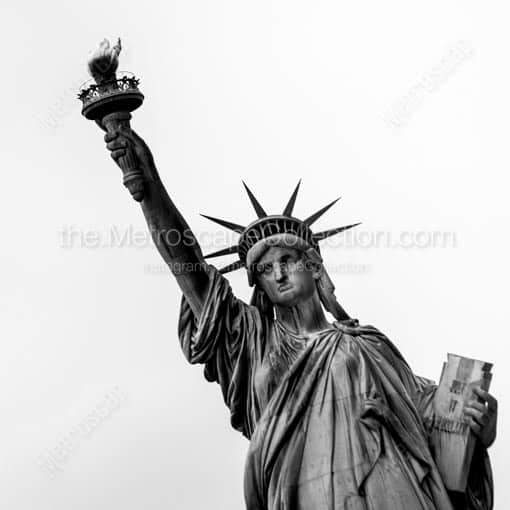 The Statue of Liberty with Torch -- New York City Black and White Wall Art