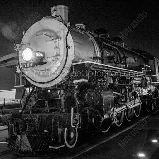 An Old Steam Engine Train -- San Antonio Black and White Wall Art