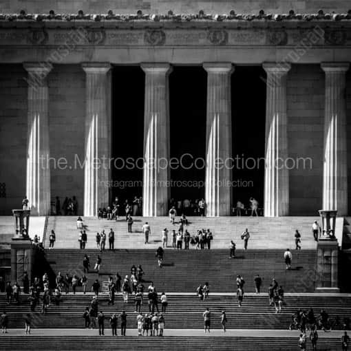 The Steps of the Lincoln Memorial -- Washington DC Black and White Wall Art