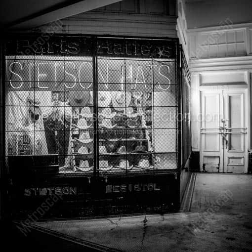 Stetson Hats -- San Antonio Black and White Wall Art