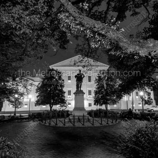 The Stonewall Jackson Statue on the Virginia Statehouse Grounds -- Richmond Black and White Wall Art