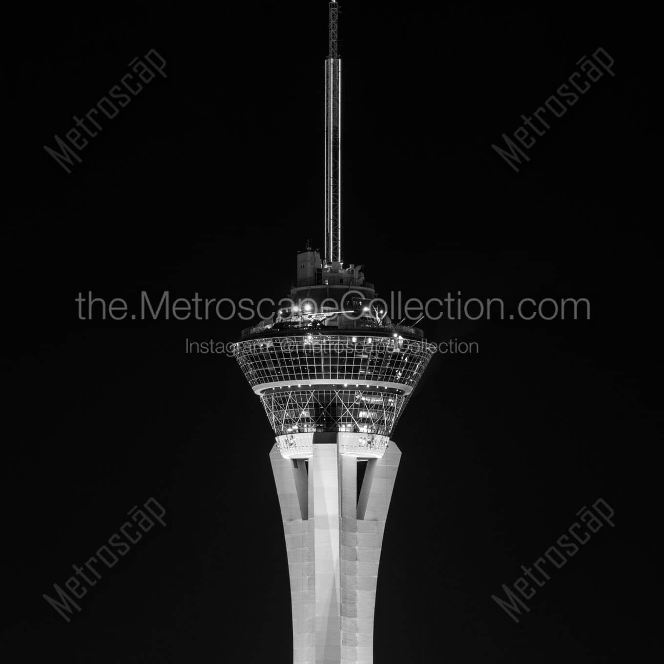 The Stratosphere Alone at Night Wall Art square crop