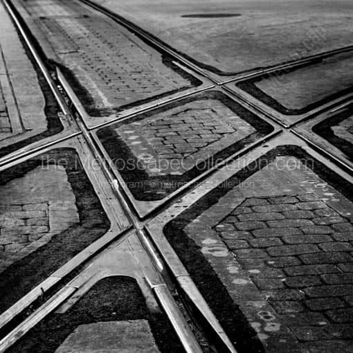 Street Car Tracks in Memphis -- Memphis Black and White Wall Art