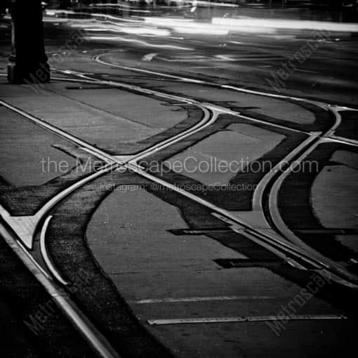 Streetcar Tracks on Canal Street -- New Orleans Black and White Wall Art