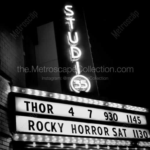 Studio 35 at Night -- Columbus Black and White Wall Art