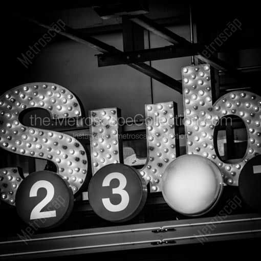 Subway Sign in Times Square -- New York City Black and White Wall Art