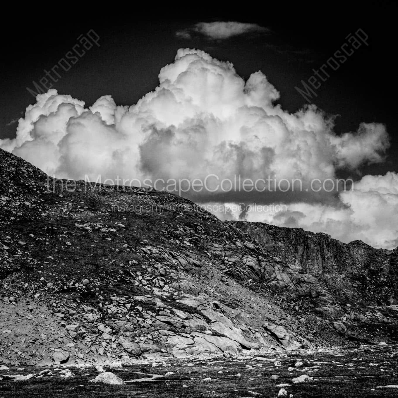Clouds near Summit Lake on Mt. Evans Wall Art square crop