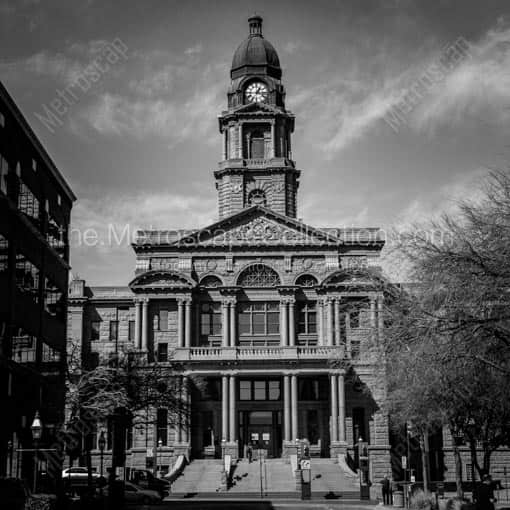 The Tarrant County Courthouse -- Fort Worth Black and White Wall Art