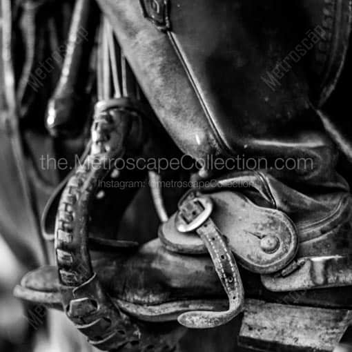 A Texas Cowboy Boot -- Fort Worth Black and White Wall Art