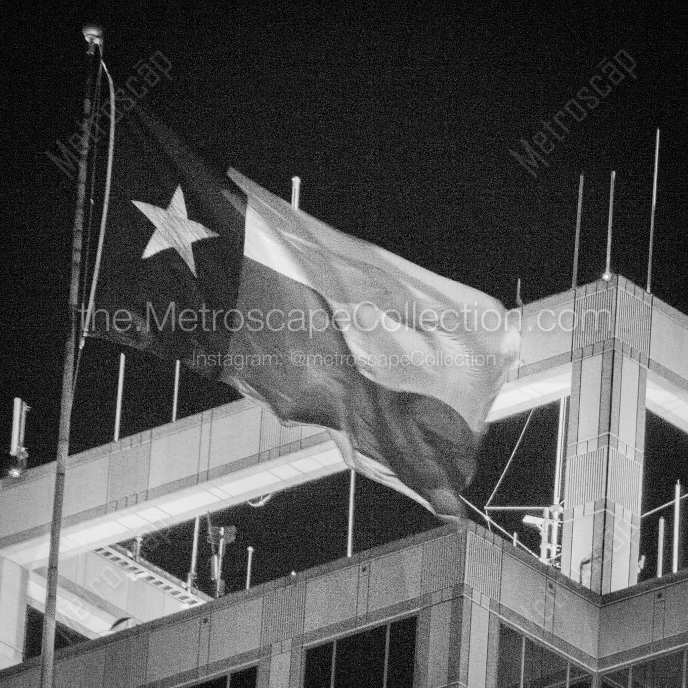 The Texas Flag at Night Wall Art square crop