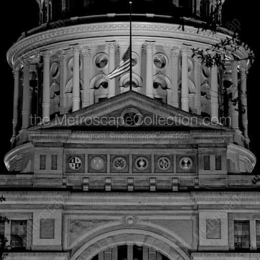 The Texas Statehouse Building -- Austin Black and White Wall Art