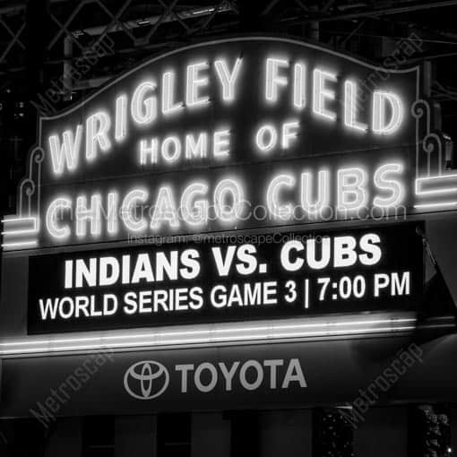 The 2016 World Series at Wrigley Field -- Chicago Black and White Wall Art