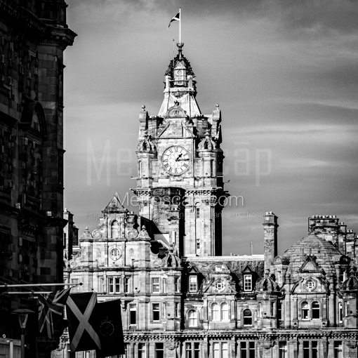 The Balmoral Hotel -- Edinburgh Black and White Wall Art