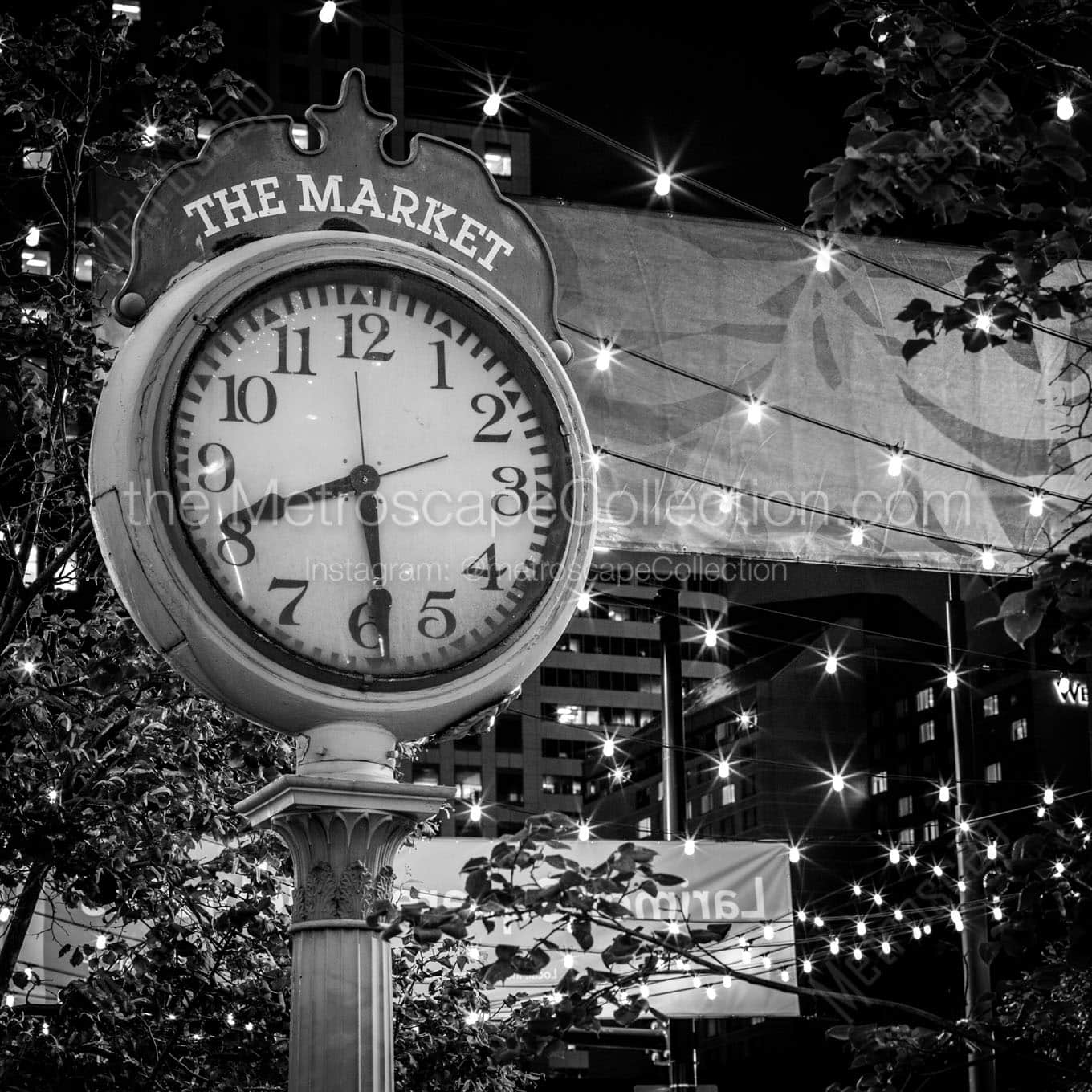The Market Clock in Larimer Square Wall Art square crop