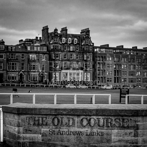 The Old Course at St Andrews Links -- St Andrews Black and White Wall Art