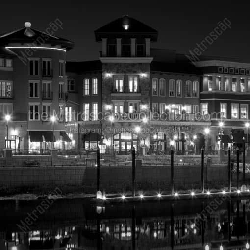 The Pear in Downtown Napa at Night -- Napa-Valley Black and White Wall Art