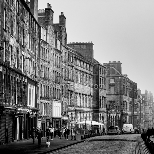 The Royal Mile in Old Town Edinburgh -- Edinburgh Black and White Wall Art