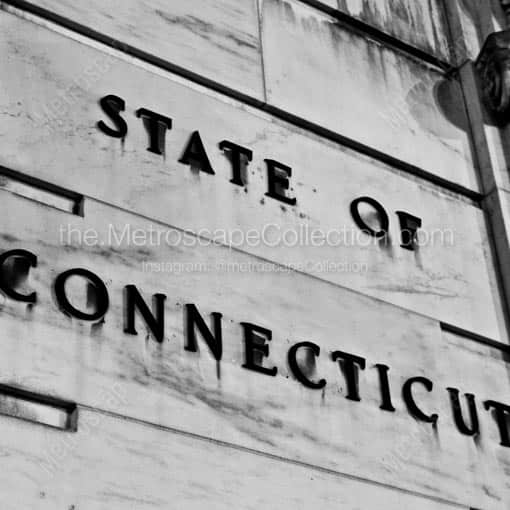 The State of Connecticut -- Hartford Black and White Wall Art