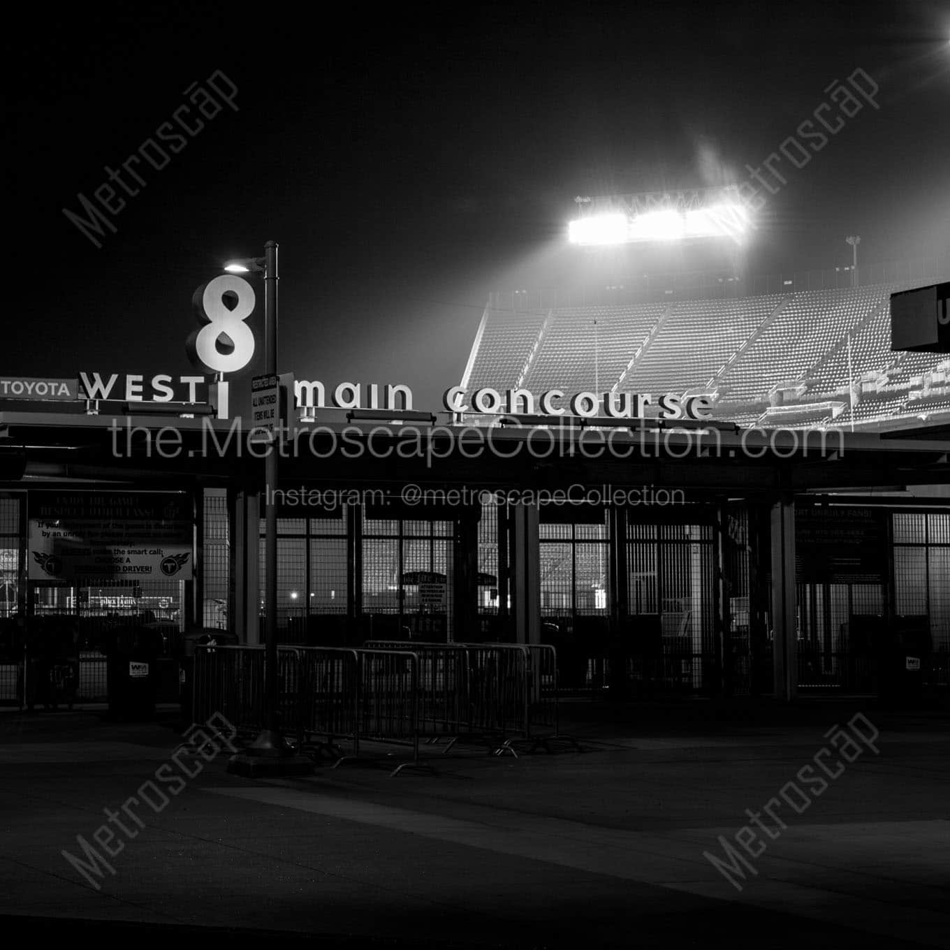 Titans Stadium at Night Wall Art square crop