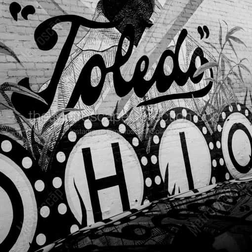 A Toledo Ohio Wall Mural -- Toledo Black and White Wall Art