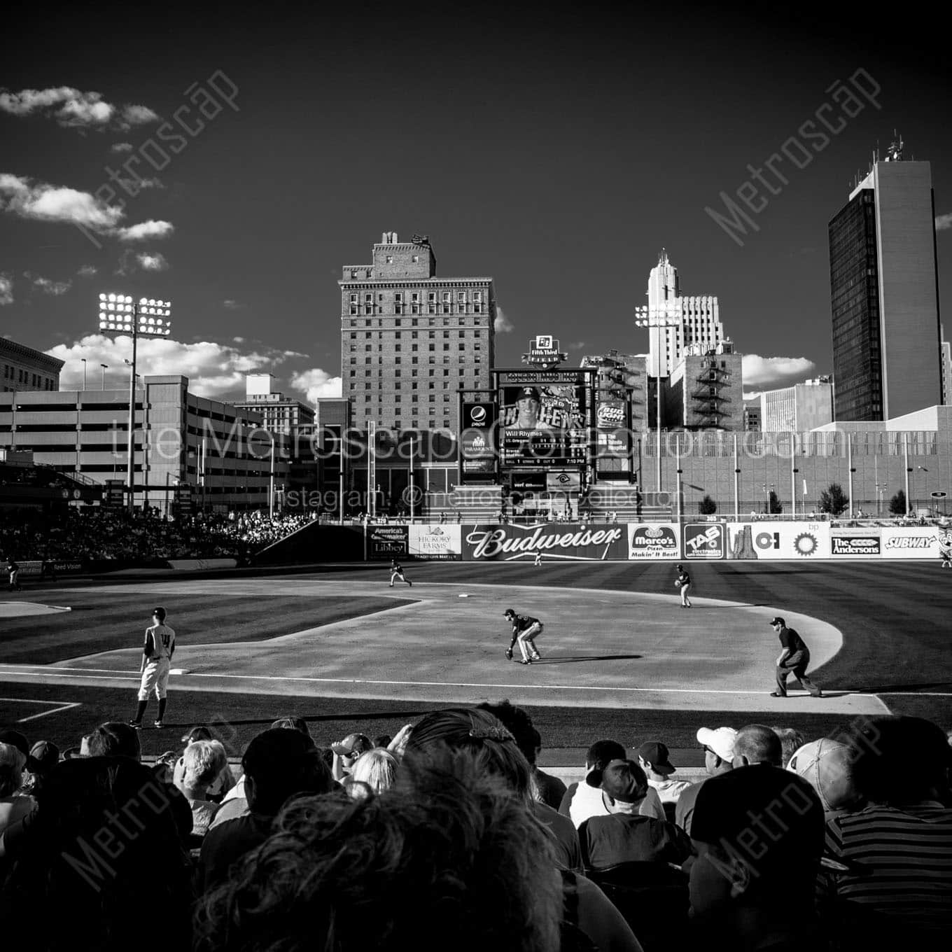 The Toledo Skyline from Inside Fifth Third Field Wall Art square crop